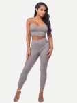 Marled Knit Cami Top with Leggings 1